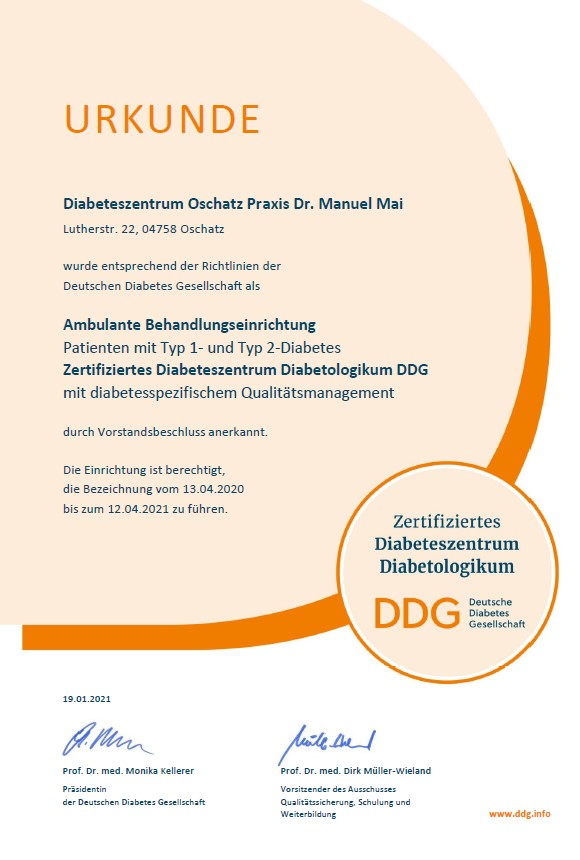 Zertifikat DDG
